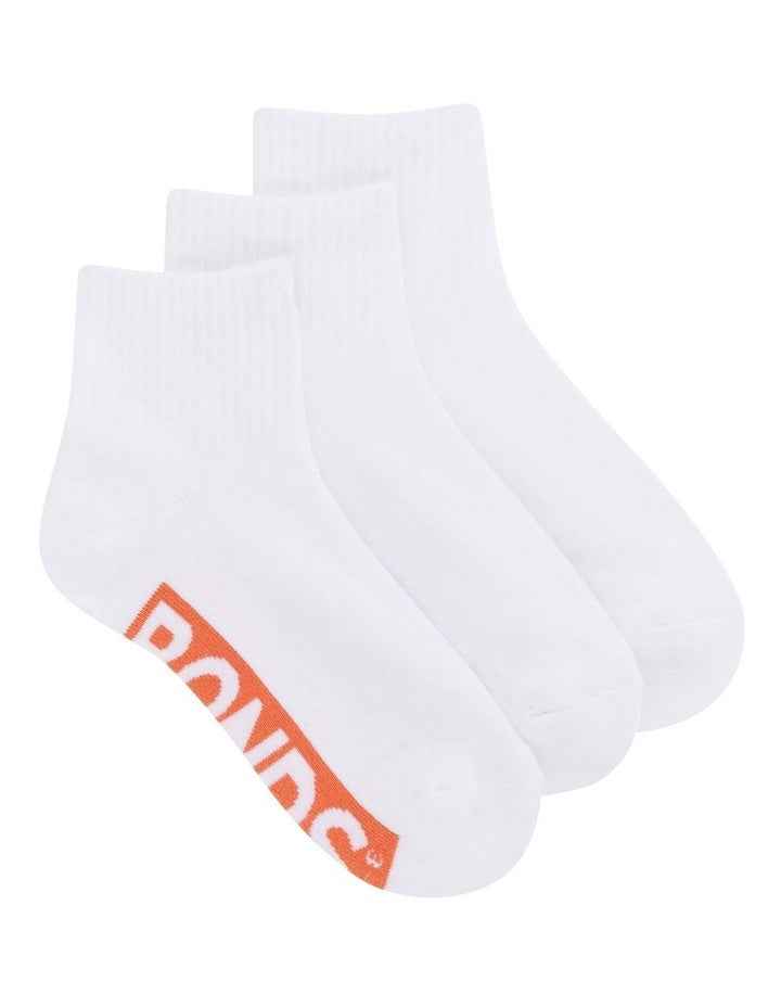 Womens Logo Cushioned Quarter Crew Socks 3 Pack in Pack 23I