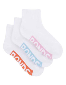 Womens Logo Cushioned Quarter Crew Socks 3 Pack in Pack 23I