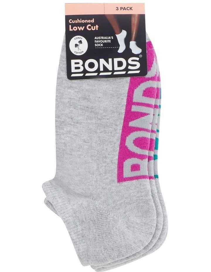 Womens Logo Cushioned Low Cut Socks 3 Pack in Pack 48L