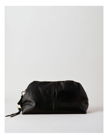 Andrea Leather Clutch Bag in Black