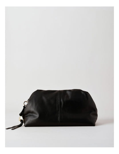 Andrea Leather Clutch Bag in Black