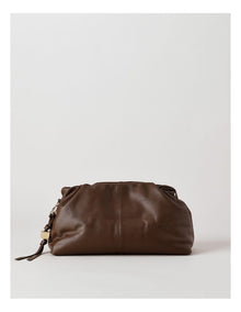 Andrea Leather Clutch Bag in Chocolate