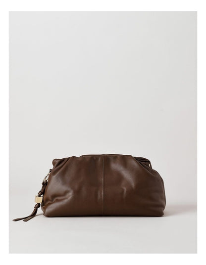 Andrea Leather Clutch Bag in Chocolate