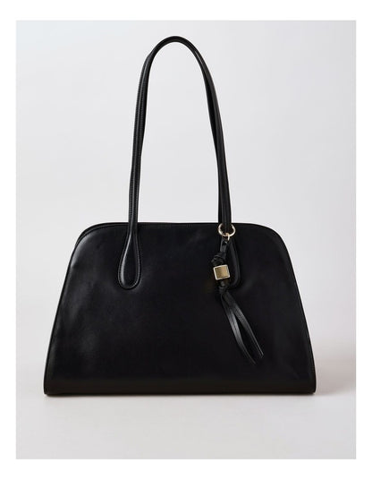 Melrose Leather Tote Bag in Black