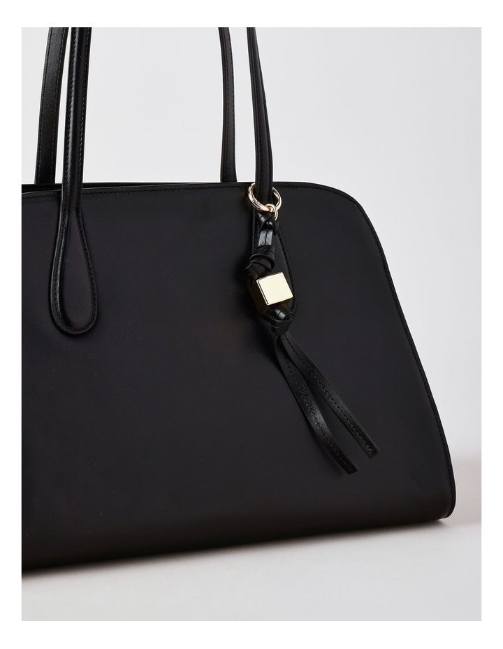 Melrose Leather Tote Bag in Black