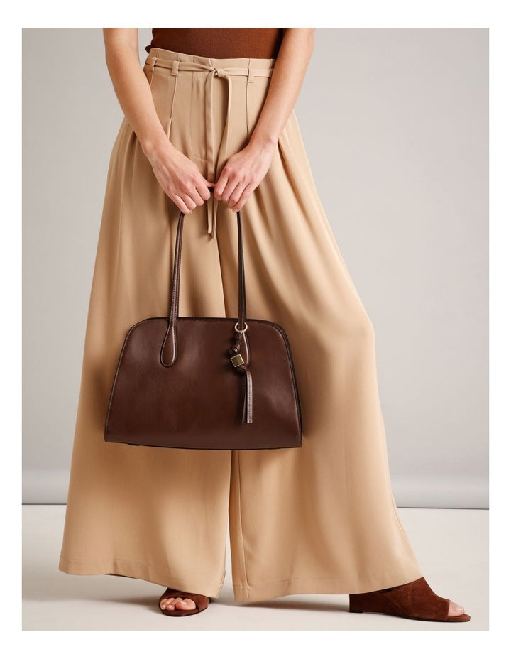 Melrose Leather Tote Bag in Chocolate