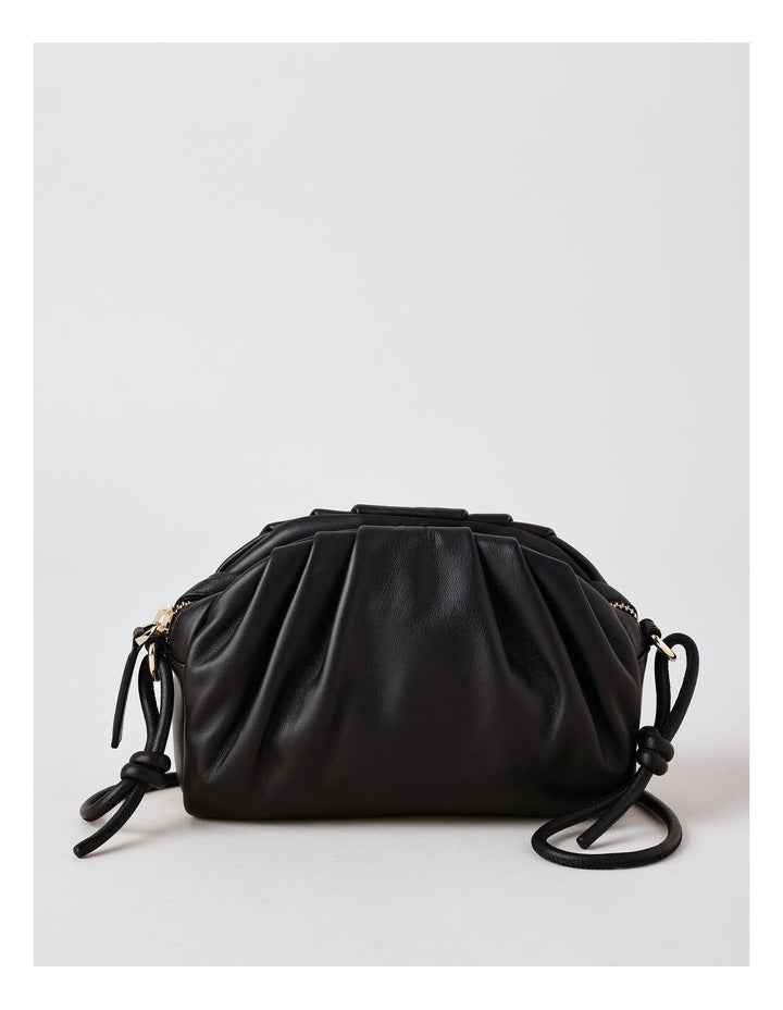 Rosie Leather Crossbody Bag in Black