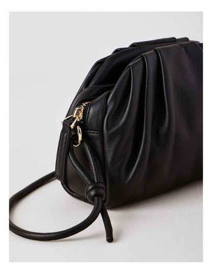 Rosie Leather Crossbody Bag in Black