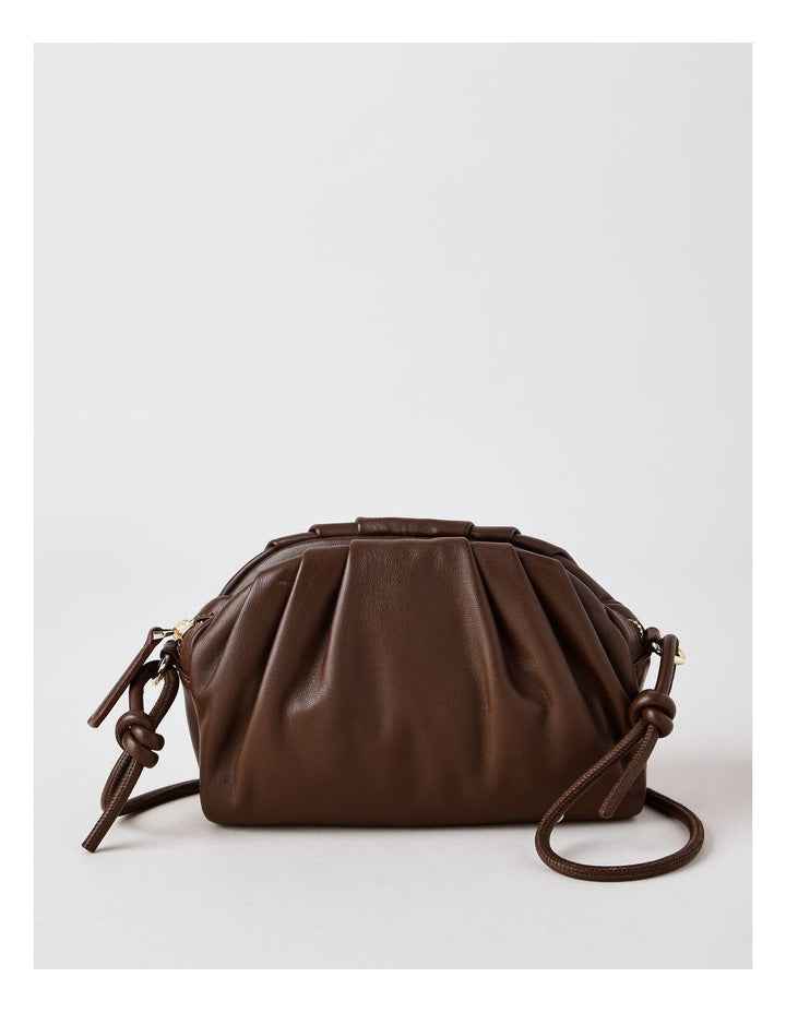 Rosie Leather Crossbody Bag in Chocolate