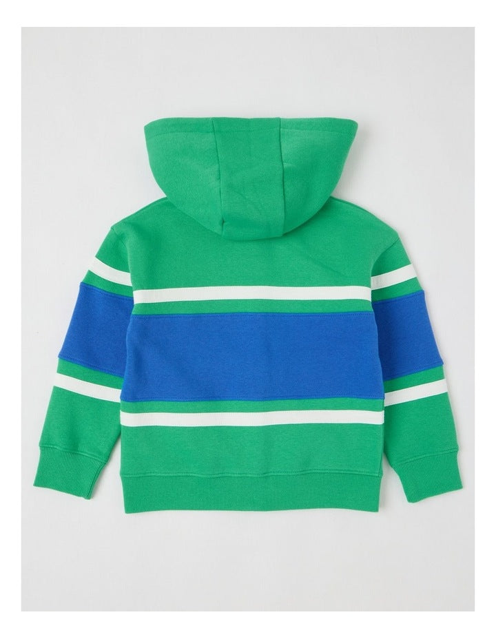 Fleece Zip Thru in Green & Blue