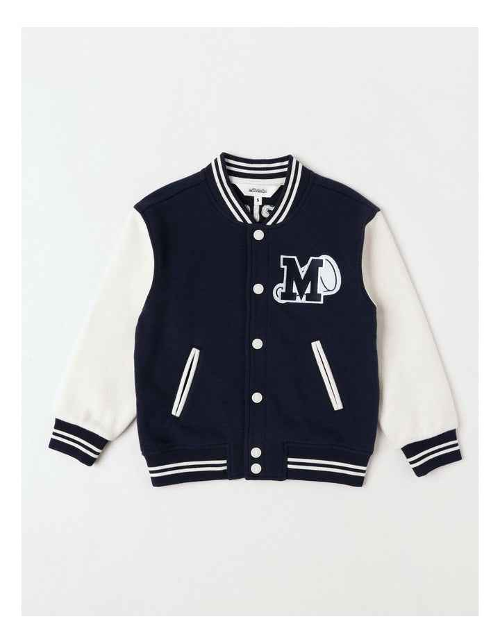 Fleece College Bomber in Navy