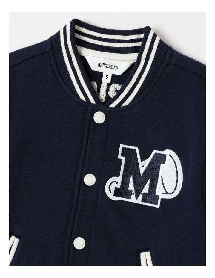 Fleece College Bomber in Navy
