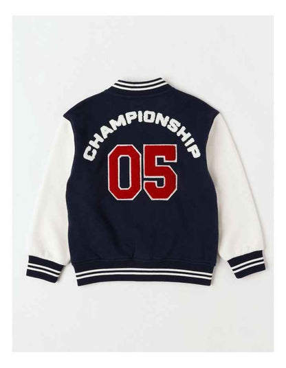 Fleece College Bomber in Navy