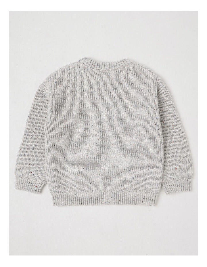 Fishmerman Rib Knit in Textured Grey Marle