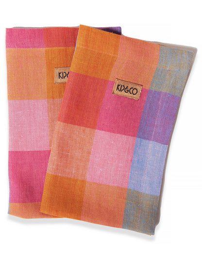 Tutti Frutti 45cm Napkins Set of 4 French Flax Linen Check