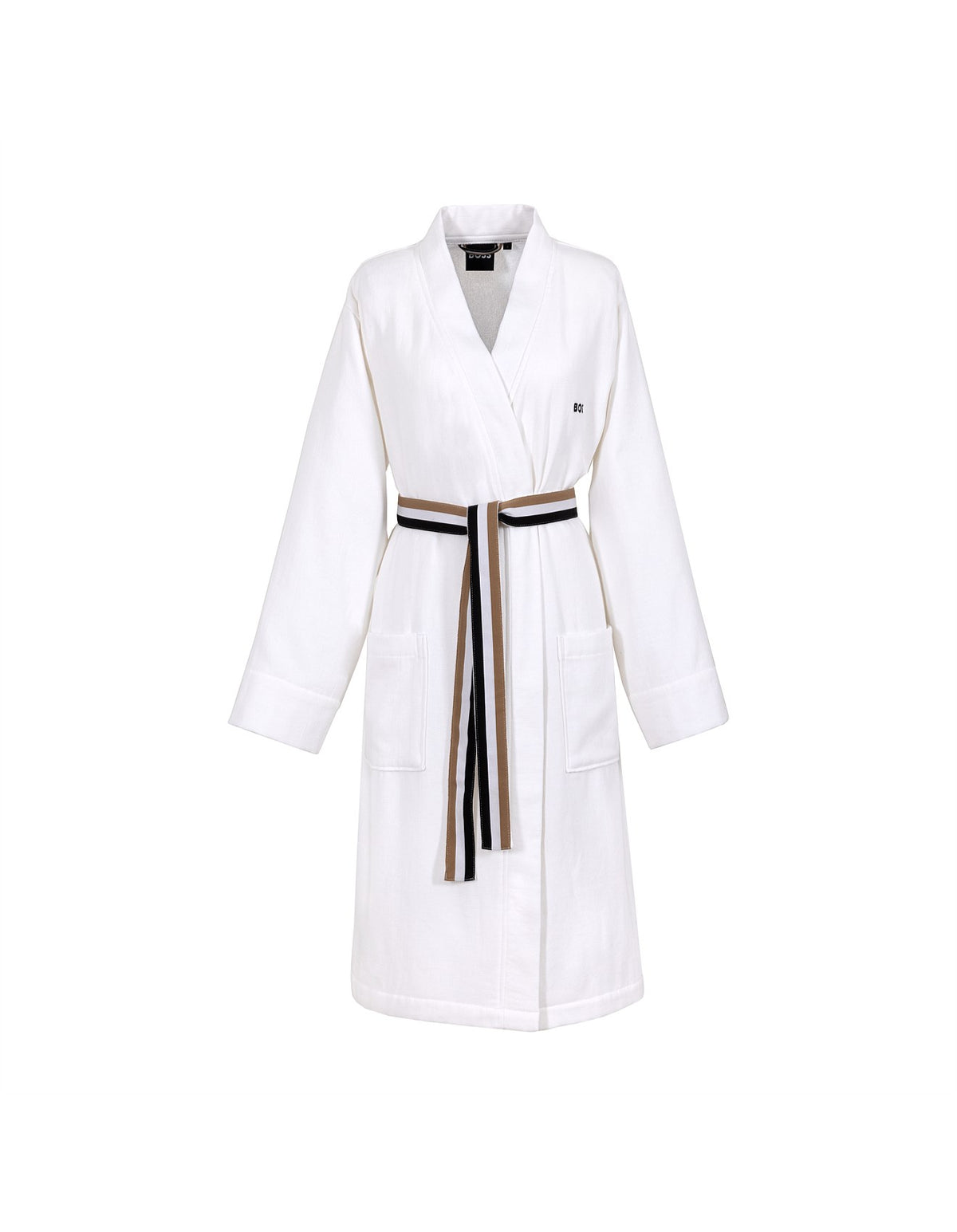 B Linea Cotton Kimono Bathrobe Medium White