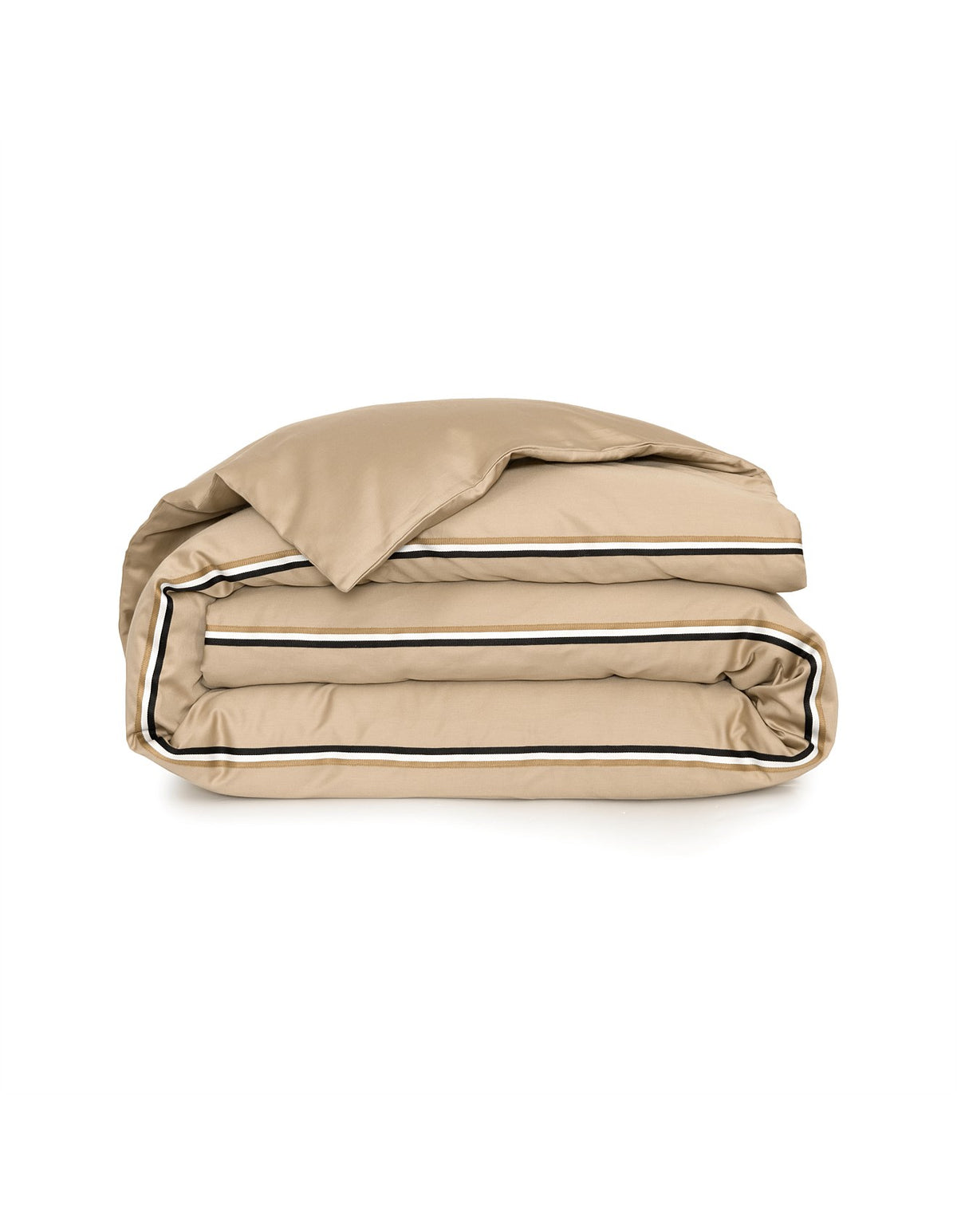 B Linea Queen Cotton Sateen Duvet Cover Beige