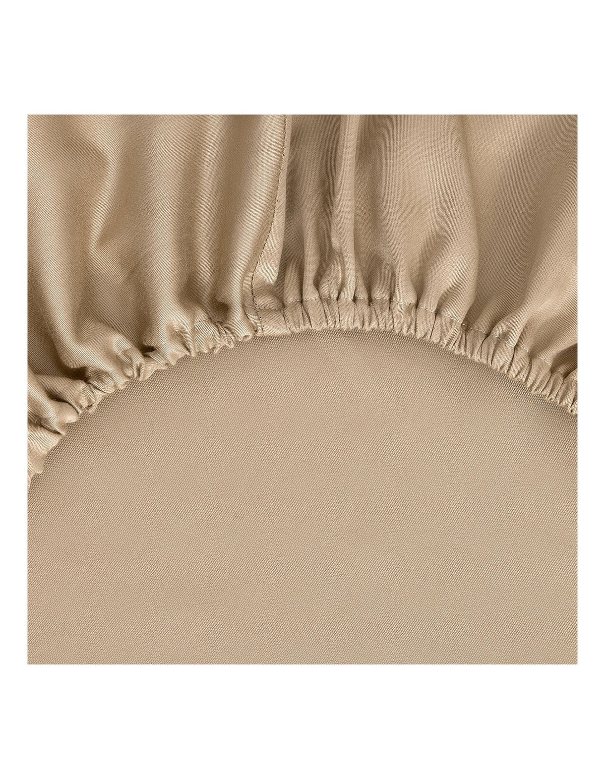 B Linea King Cotton Sateen Fitted Sheet Beige
