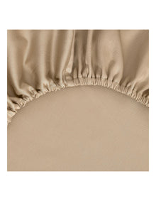 B Linea King Cotton Sateen Fitted Sheet Beige