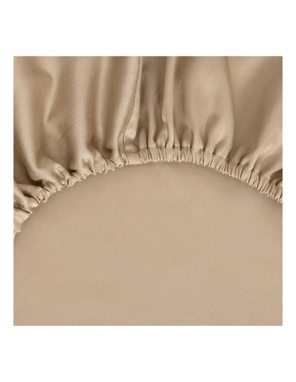 B Linea King Cotton Sateen Fitted Sheet Beige