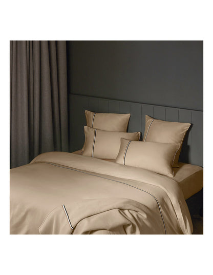 B Linea King Cotton Sateen Fitted Sheet Beige