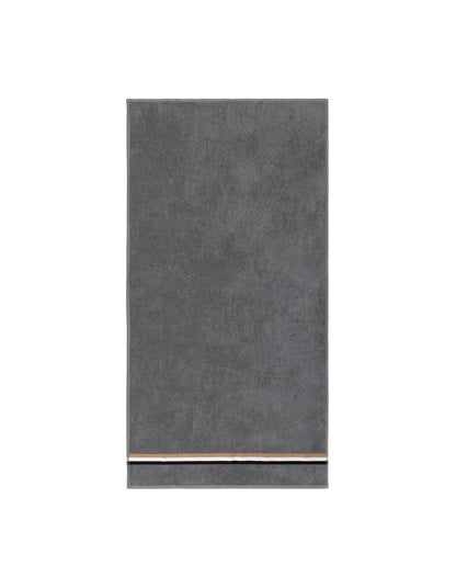 B Linea 450GSM Cotton Bath Towel Grey Tricolour Border
