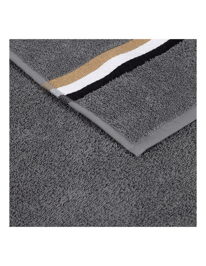 B Linea 450GSM Cotton Bath Towel Grey Tricolour Border