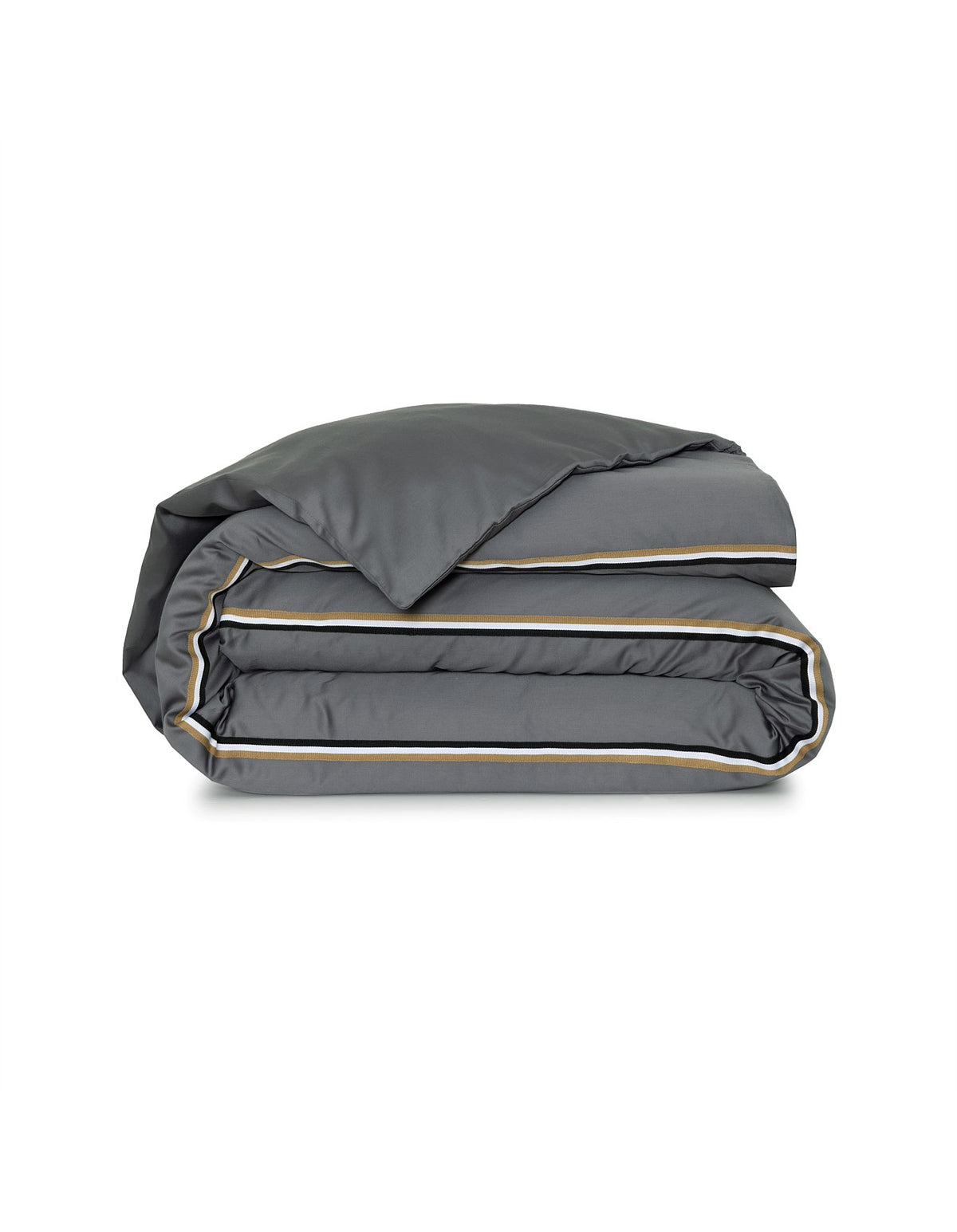 B Linea Queen Cotton Sateen Duvet Cover Grey