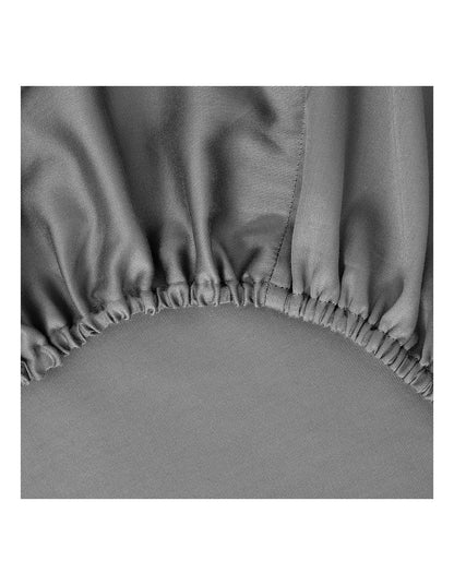 B Linea Queen Cotton Sateen Fitted Sheet Grey