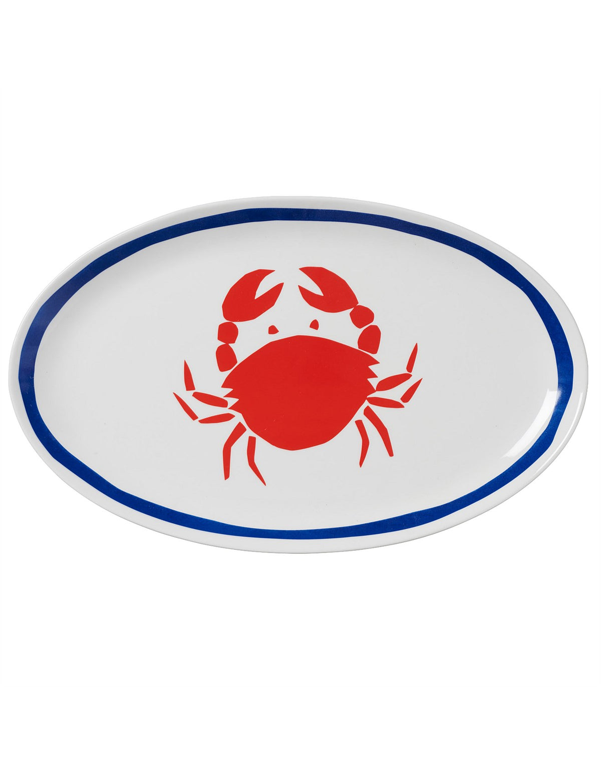 Crab 45cm New Bone China Oval Platter Red Print