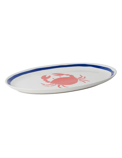 Crab 45cm New Bone China Oval Platter Red Print