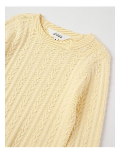 Cable Knit Top in Yellow
