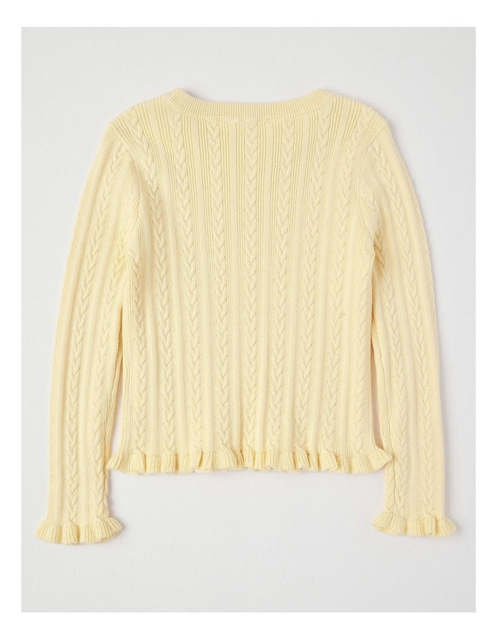 Cable Knit Top in Yellow