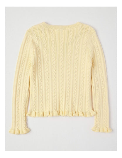 Cable Knit Top in Yellow