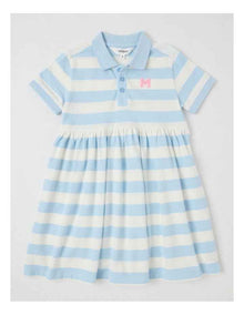 Polo Dress in Blue & Cream Stripe