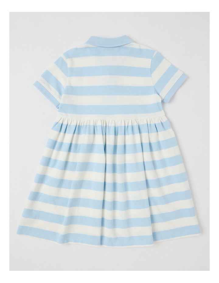Polo Dress in Blue & Cream Stripe