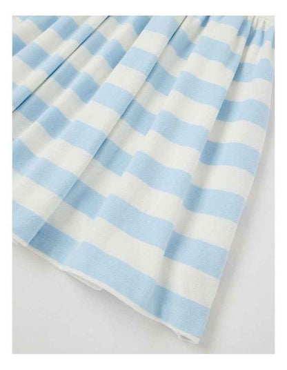 Polo Dress in Blue & Cream Stripe