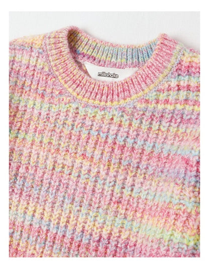 Chunky Crew Knit in Rainbow