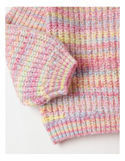 Chunky Crew Knit in Rainbow