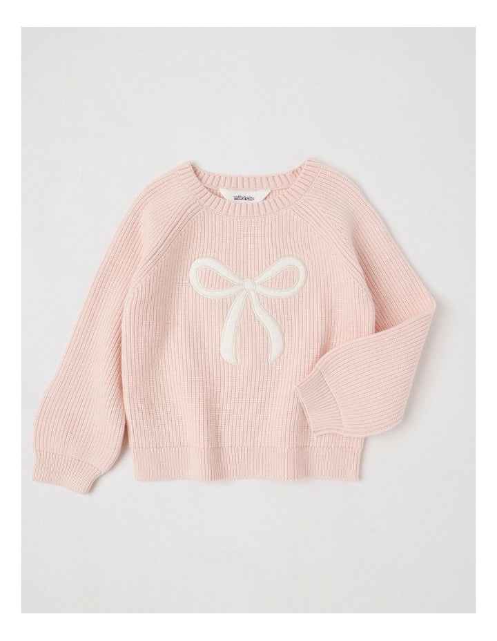 Bow Knit Jumper in Pink