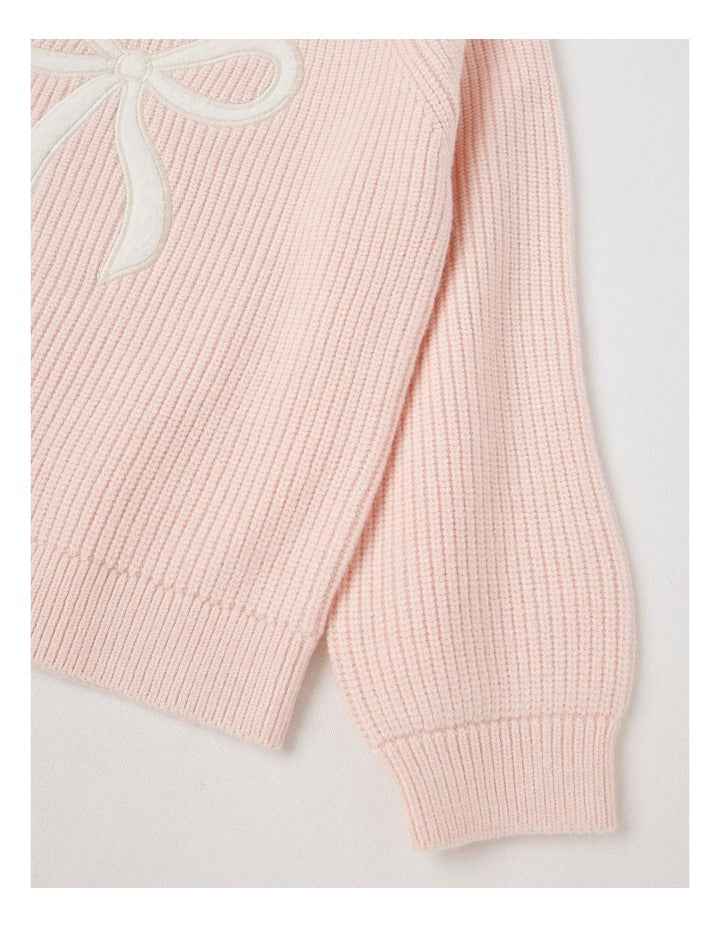 Bow Knit Jumper in Pink