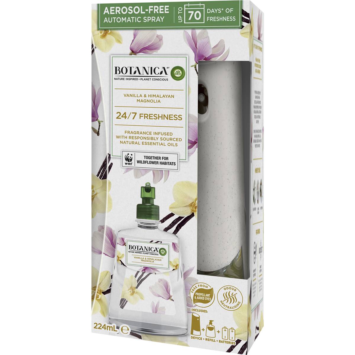 Air Wick Botanica Vanilla & Magnolia Automatic Air Freshener 224mL