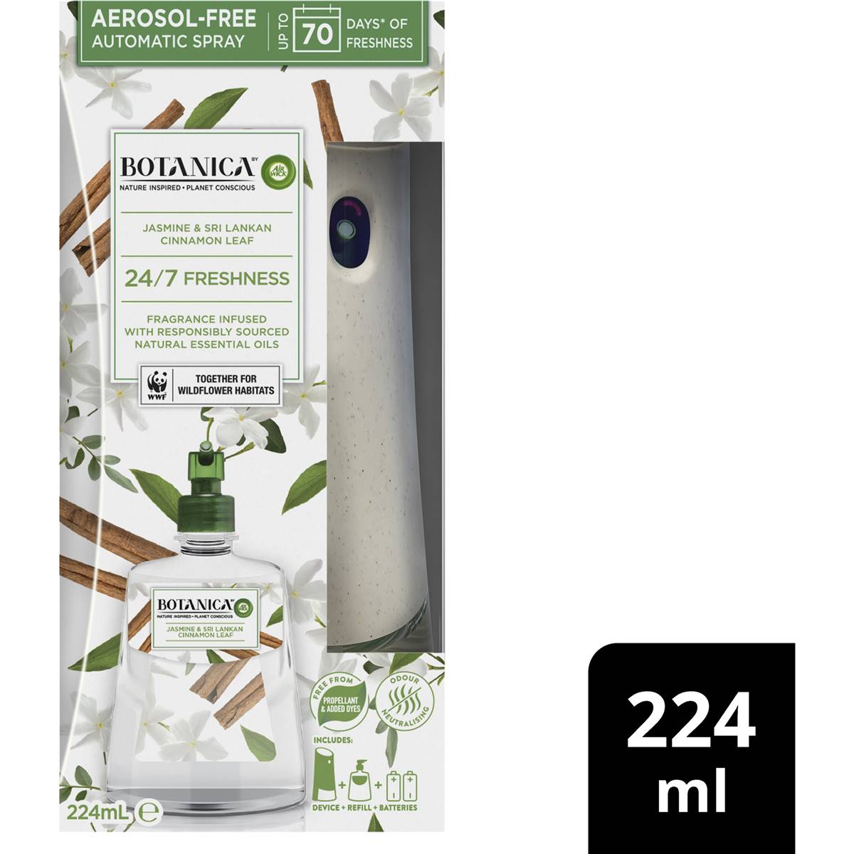 Air Wick Botanica Jasmine & Cinnamon Automatic Air Freshener 224mL