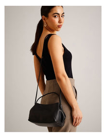 Aria Leather Crossbody Bag in Black