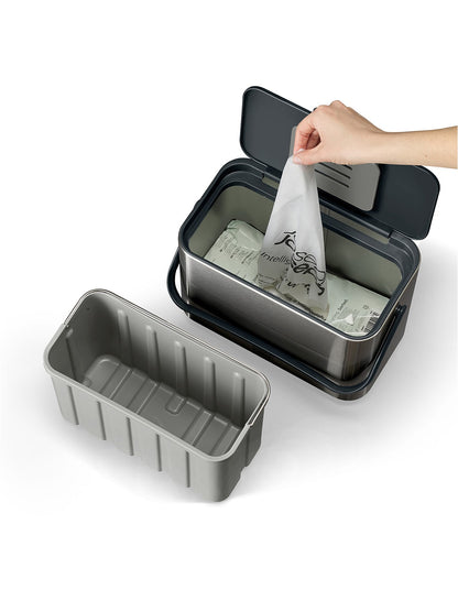 Collect 4L Stainless Steel Food Waste Caddy Grey