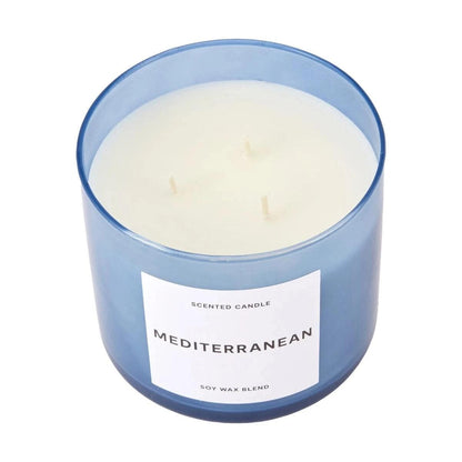 Mediterranean Inspired Glass Candle