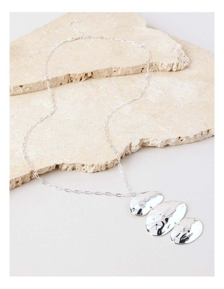 Drop Pendant Necklace in Silver