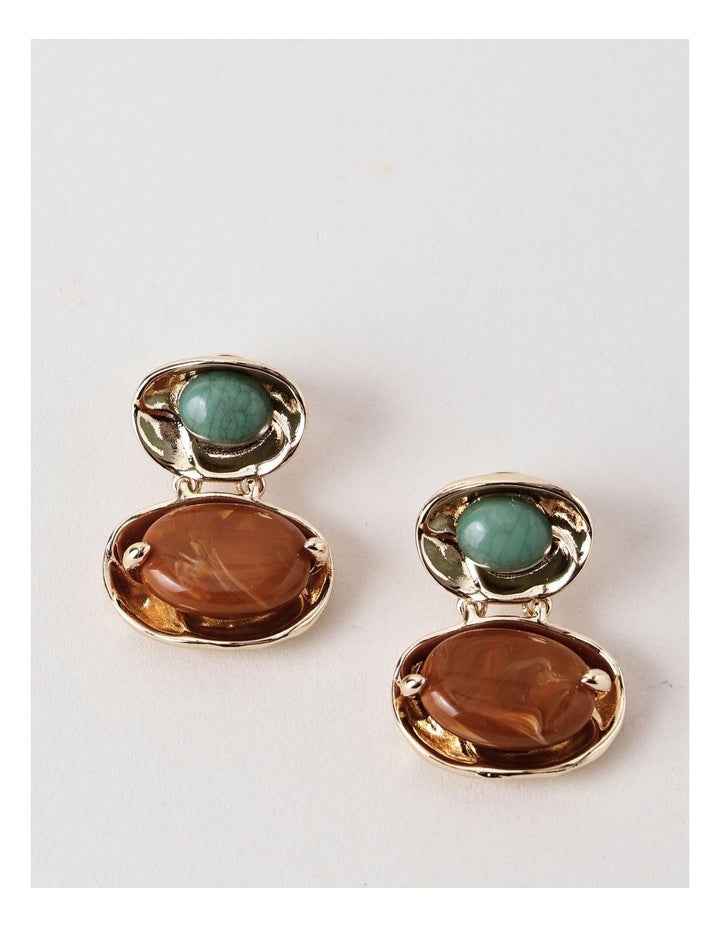 Stone Earring in Gold