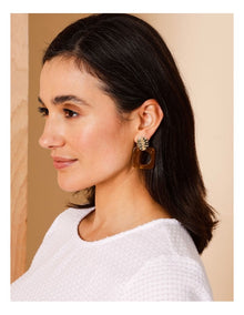 Square Cut Out Drop Earring in Gold