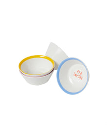 Italian Words 10cm Set of 4 New Bone China Dipping Bowls Multi